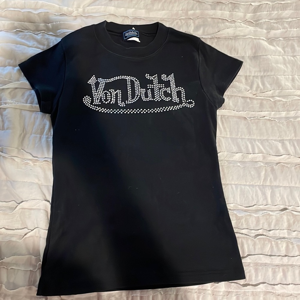 Von Dutch rhinestone short sleeve